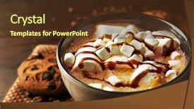  Presentation with prebiotics probiotics a wooden - Presentation theme featuring mug of hot chocolate background and a tawny brown colored foreground