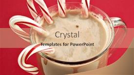  Presentation with christmas candy - Slide deck having cocoa with sweet candy cane background and a lemonade colored foreground
