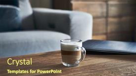  Presentation with rustic - Presentation theme featuring mug-of-latte-coffee background and a tawny brown colored foreground