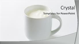  Presentation with kefir - Slide set with mug of milk kefir background and a white colored foreground
