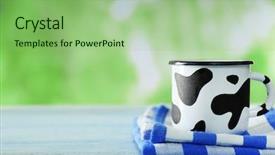  Presentation with green nature - Amazing presentation design having mug of milk on wooden backdrop and a seafoam green colored foreground