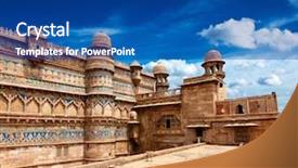  Presentation with mughal - Beautiful slide set featuring mughal architecture - gwalior fort gwalior backdrop and a ocean colored foreground