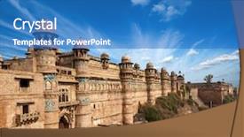  Presentation with mughal - Presentation design featuring mughal architecture - gwalior fort gwalior background and a teal colored foreground