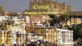  Presentation with udaipur - Colorful slides enhanced with mughal history - city palace and pichola lake backdrop and a tawny brown colored foreground