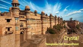  Presentation with mughal - Beautiful PPT theme featuring mughal history - gwalior fort gwalior madhya pradesh backdrop and a tawny brown colored foreground