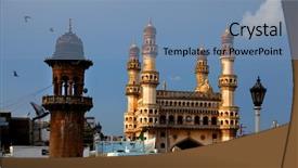  Presentation with mughal history - Cool new PPT layouts with mughal history - hyderabad historic architecture backdrop and a seafoam green colored foreground