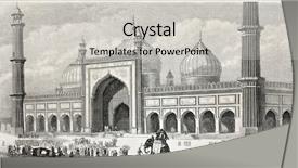  Presentation with mosque - Beautiful presentation featuring mughal history - old illustration of jama masjid backdrop and a light gray colored foreground
