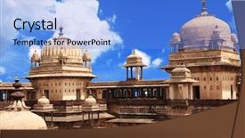  Presentation with mughal history - Theme having mughal history - royal palace in orcha background and a  colored foreground