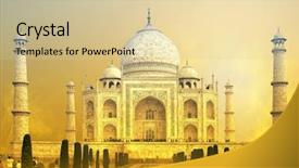  Presentation with mughal - Cool new PPT theme with mughal history - taj mahal sunset india backdrop and a lemonade colored foreground