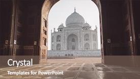  Presentation with taj mahal - Presentation enhanced with mughal history - view of taj mahal background and a coral colored foreground