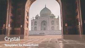  Presentation with mosque - Amazing presentation theme having mughal history - view of taj mahal backdrop and a coral colored foreground