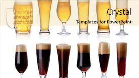  Presentation with glasses - Colorful slide set enhanced with light and dark beer backdrop and a yellow colored foreground