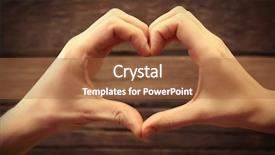  Presentation with hands heart - Theme enhanced with muguet - male and female hands making background and a red colored foreground