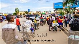  Presentation with tour - Beautiful slide deck featuring muhanga-rwanda-february-26-2019 backdrop and a coral colored foreground