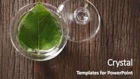  Presentation with herbal medicine - PPT theme with mulberry leaf with hot water herbal medicine background and a tawny brown colored foreground