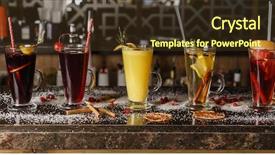  Presentation with mulled wine - PPT theme consisting of mulled wine - winter drinks on table background and a  colored foreground