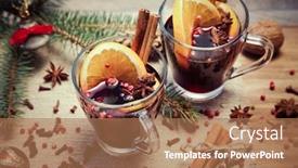  Presentation with mulled wine - Cool new presentation theme with mulled wine and spices - hot winter drinks backdrop and a coral colored foreground