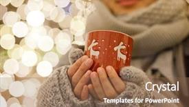  Presentation with mulled wine - Slide deck featuring mulled wine at christmas market background and a  colored foreground