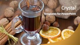  Presentation with mulled wine - Colorful PPT theme enhanced with mulled-wine-cinnamon-sticks-nuts backdrop and a violet colored foreground
