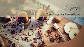  Presentation with mulled wine - Slide deck consisting of mulled-wine-hot-winter-drink background and a mint green colored foreground