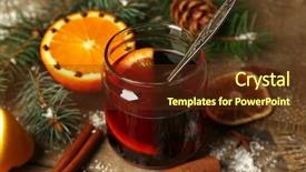  Presentation with mulled wine - Cool new slide set with mulled-wine-in-glass-bank backdrop and a tawny brown colored foreground