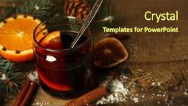  Presentation with mulled wine - Presentation consisting of mulled-wine-in-glass-bank background and a tawny brown colored foreground