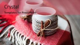 Presentation with mulled wine - Beautiful PPT layouts featuring mulled wine in mug backdrop and a coral colored foreground