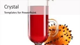  Presentation with mulled wine - PPT theme with mulled wine in the glass background and a  colored foreground
