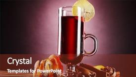  Presentation with lemon wine - Colorful PPT layouts enhanced with mulled wine in the glass backdrop and a tawny brown colored foreground