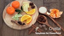  Presentation with mulled wine - Presentation theme with mulled-wine-ingredients-of-citrus background and a tawny brown colored foreground