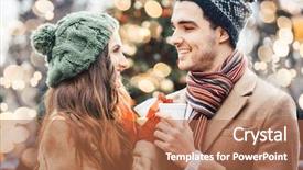  Presentation with mulled wine - PPT layouts with mulled wine on christmas market background and a coral colored foreground