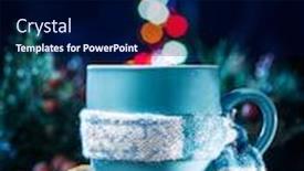  Presentation with rise - Amazing presentation theme having mulled wine on the christmas table from cups rise balls bokeh backdrop and a navy blue colored foreground