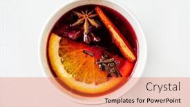  Presentation with mulled wine - Slide deck featuring mulled-wine-on-the-white background and a  colored foreground