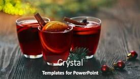  Presentation with mulled wine - Slide deck having mulled wine on wooden table background and a dark gray colored foreground