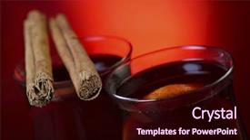  Presentation with uruguay wine - Beautiful PPT theme featuring mulled wine with cinnamon stick backdrop and a wine colored foreground