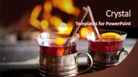  Presentation with wine and tapas - Slide set with mulled wine with cinnamon stick background and a wine colored foreground