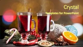  Presentation with gem stones smudge sticks - Beautiful slides featuring mulled wine with cinnamon sticks backdrop and a tawny brown colored foreground