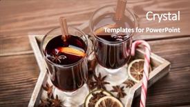  Presentation with mulled wine - Slide deck enhanced with mulled wine with cinnamon sticks background and a coral colored foreground
