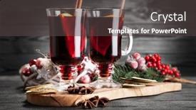  Presentation with mulled wine - Cool new slide deck with mulled wine with cinnamon and orange backdrop and a dark gray colored foreground