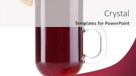  Presentation with lemon wine - Presentation design consisting of mulled wine with lemon and spices isolated on white background and a white colored foreground