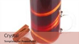  Presentation with mulled wine - Slide set consisting of mulled wine with nuts and spices isolated on white background and a red colored foreground