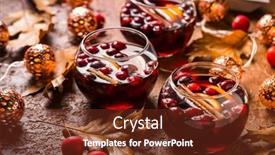  Presentation with mulled wine - Beautiful theme featuring mulled-wine-with-orange-cranberries backdrop and a tawny brown colored foreground