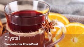  Presentation with mulled wine - Slide deck consisting of mulled-wine-with-oranges-fabric background and a tawny brown colored foreground