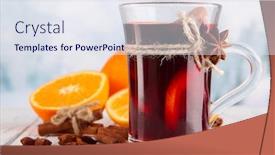  Presentation with mulled wine - Colorful slide set enhanced with mulled-wine-with-oranges backdrop and a sky blue colored foreground