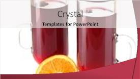  Presentation with mulled wine - Colorful presentation design enhanced with mulled wine with oranges and spices isolated on white backdrop and a white colored foreground