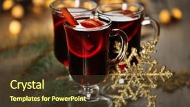 Presentation with animated christmas tree - Presentation design having mulled wine with spices background and a tawny brown colored foreground