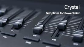  Presentation with radio station - Slides consisting of multi-channel mixer at radio background and a  colored foreground