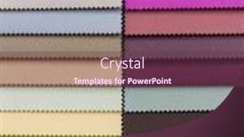 Presentation with multi - Slide set with multi-color-fabric-texture-samples background and a tawny brown colored foreground