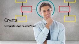  Presentation with mind maps - Colorful PPT layouts enhanced with multi color geometric - digital composite of businessman backdrop and a light gray colored foreground
