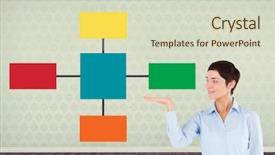  Presentation with mind - Slide deck with multi color geometric - digital composite of businesswoman background and a soft green colored foreground